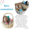 Kosze z wikliny papierowej z różnymi produktami