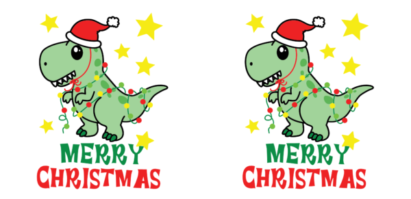 Projekt nadruku na kubek "Merry Christmas T-Rex 2"